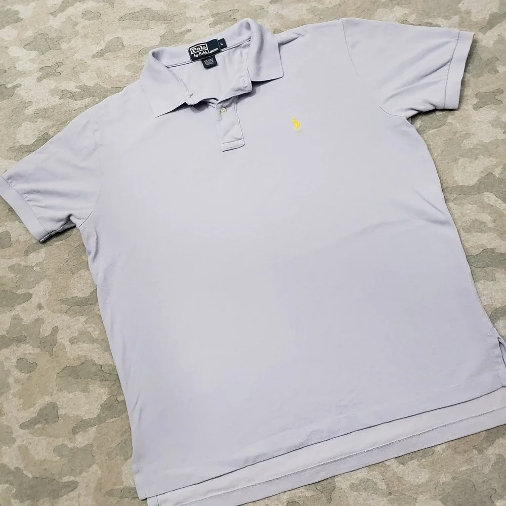 Polo Ralph Lauren Polo Shirt Mens Large Blue Short Sleeve Golf Casual Small Pony